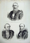 Original Old Antique Print Portrait Alderman Owden Mayor 1877 Staples Nottage