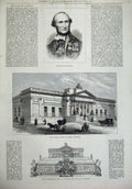 Old Antique Print 1877 Dr Conneau Walker Gallery Liverpool Casket Mayor 19th