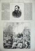 Original Old Antique Print 1877 Alfred Watkins M.P Police Court Convict Kurr