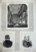 Original Old Antique Print Church Mary Aldermary 1877 Jamieson Marshman Army