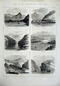 Old Antique Print 1877 China Wusaan Kwe-I-Tu Lukan Gorge Yang-Tse-Kiang 19th