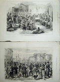Original Old Antique Print War 1877 Turkish Refugees Shumla Russian Guard Army