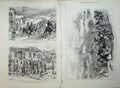 Original Old Antique Print War 1877 Turkish Children Krupp Gun Zimmerman Army