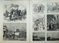 Original Old Antique Print 1877 War ArnKemball Norman Cossacks Peru Maratin