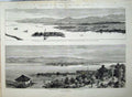 Antique Old Print 1877 War Rustchuk Braila Danube Russian Military Bridge 19th