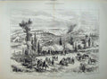 Antique Old Print 1877 War Battle Karahassankoi Turks Russians Kizila Art 19th