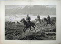 Old Antique Print War 1877 Horse Ride Battle Field Dogs Birds Fine Art 19th
