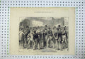 Original Old Antique Print 1877 French Elections Men Distributing Voting Papers