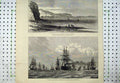 Original Old Antique Print War 1877 Nicopolis Danube Ships Egyptain Alexandria