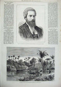 Original Old Antique Print 1878 Charley Serjeant London Africans Kwa-Kwa River