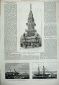 Old Antique Print 1878 Canadian Trophy Paris Ship Wreck Assyrian Vesatri 19th