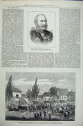 Original Old Antique Print 1878 General Cunynghame Kaffir War Mounted Ta Army