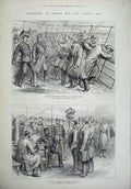 Original Old Antique Print Kaffir War 1878 Nubian Ship Transport Troops Army