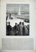 Original Old Antique Print 1878 Members House Commons Portsmouth Spar Torpedo