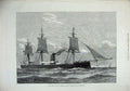 Old Antique Print 1878 German Ironclad Grosser Kurfurst Ship Folkestone 19th