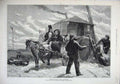 Old Antique Print 1878 Fine Art Family Horse Cart Beach House Stainland 19th