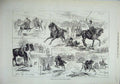 Original Old Antique Print 1878 Horse Sports Woolwich Garrison Fencing Pegging