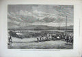Old Antique Print 1878 Army Corps Review Queen Aldershot Waggons Pontoons 19th