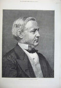Original Old Antique Print 1878 Fine Art Professor Max Muller Oxford University