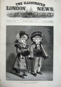 Original Old Antique Print 1878 Fine Art Children Derby Joan Costumes Dudley