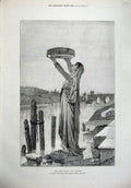 Old Antique Print 1878 Vestal Tuccia Beautiful Young Woman French Gallery 19th
