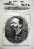 Original Old Antique Print 1878 King Victor Emmanuel United Italy Fine Art 19th