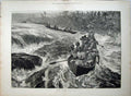 Original Old Antique Print 1878 Men Boats Shooting Rapids Congo River Fine Art