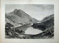 Old Antique Print 1878 Thirlmere Raven Crag Manchester Water Supply Art 19th
