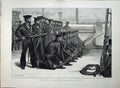 Old Antique Print 1878 Ship Sea Marmora Musketry Drill War Army Sailors 19th