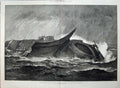 Antique Old Print Fine Art 1878 Eurydice Ship Wreck Sea Bejamin Cuddiford 19th