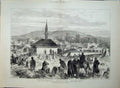 Old Antique Print 1878 Town Plevna Palace Ghazi Ali Bey Konak Krischina 19th