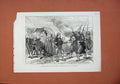 Original Old Antique Print 1878 War Plevna Siers Begging Bread Peasants Army