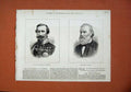 Original Old Antique Print 1878 Portrait General Marmora Raspail War Men 19th