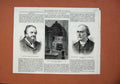 Original Old Antique Print 1878 Tomb King Emmanuel Evans Eton Mozley Professor