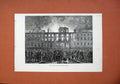 Original Old Antique Print 1878 Scene Fire Governor'S House Bruges Fire-Men Art