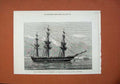Original Old Antique Print 1878 Ship H.M.S Eurydice Portsmouth Harbour Fine Art