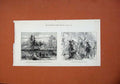 Original Old Antique Print 1878 Kaffir War Military Post Blinkwater Hill Ladies