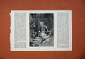 Original Old Antique Print Fine Art 1878 Algerine Tailor Work Man Sewing 19th