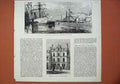 Old Antique Print 1878 Hospital Sick Children Belfast Dry Dock West India 19th