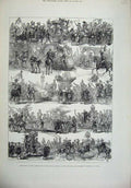Old Antique Print 1879 Procession Silver Wedding Emperor Austria Vienna 19th