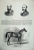 Old Antique Print 1879 Isonomy Horse Ascot Cup Sport Northey Colley Zulu 19th