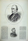 Old Antique Print 1879 Mr Bond Librarian British Museum Dallas Portrait 19th