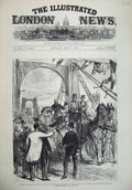 Old Antique Print 1879 Thames Bridge Prince Wales Lambeth Horse Carriage 19th