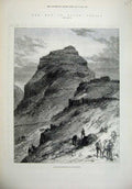 Original Old Antique Print 1879 War South Africa Morosi'S StronghBasutoland