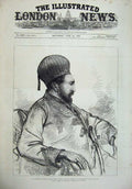 Old Antique Print 1879 Ameer Mahomed Yakoob Khan Wali Kabul Afghanistan 19th