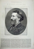 Original Old Antique Print 1879 President Royal Academy Frederick Leighton Man