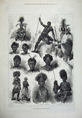 Old Antique Print 1879 Zulus Kaffirs South Africa Warriors Doctor Pondo 19th