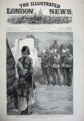 Original Old Antique Print 1879 Afghan War Execution Ghazi Peshawur Jellalabad