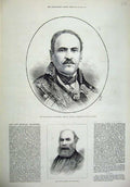 Original Old Antique Print 1879 Marshal Espartero Duke Vittoria Spain Tweeddale