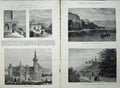 Original Old Antique Print Queen Italy 1879 Villa Clara Lago Maggiore Lake Art